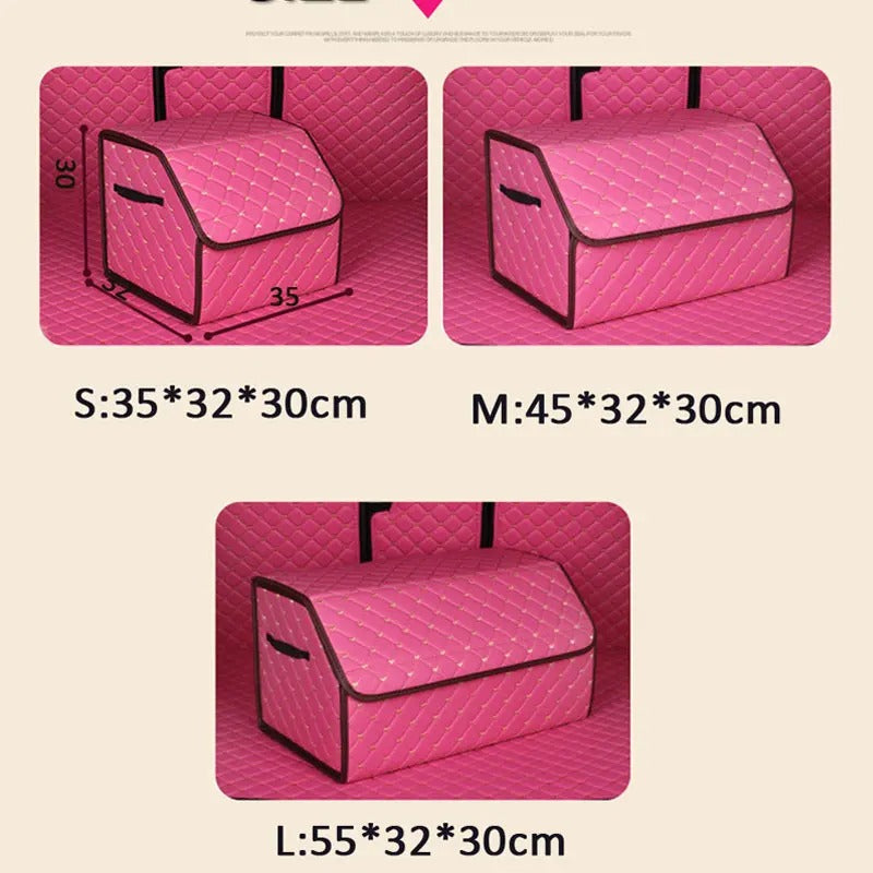 Foldable PU Leather Car Trunk Organizer – Stylish & Durable Storage Solution