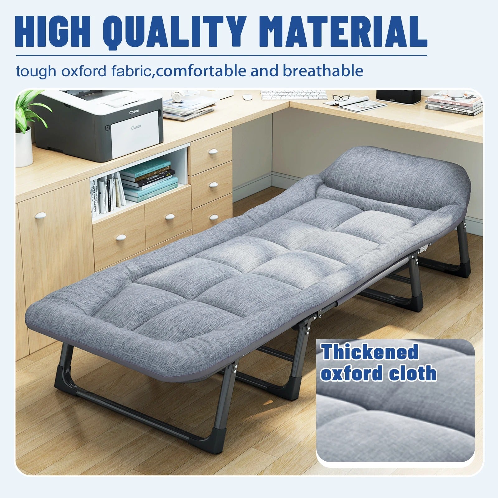 Folding Cot with Mattress and Pillow – Heavy-Duty Portable Bed for Camping & Indoor Use