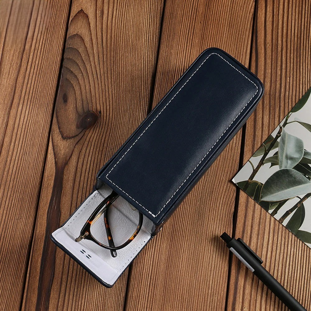 High-Quality Large Capacity Soft Leather Flap Glasses Case, Myopia Glasses, Sunglasses Box, Portable Travel Glasses Storage Box