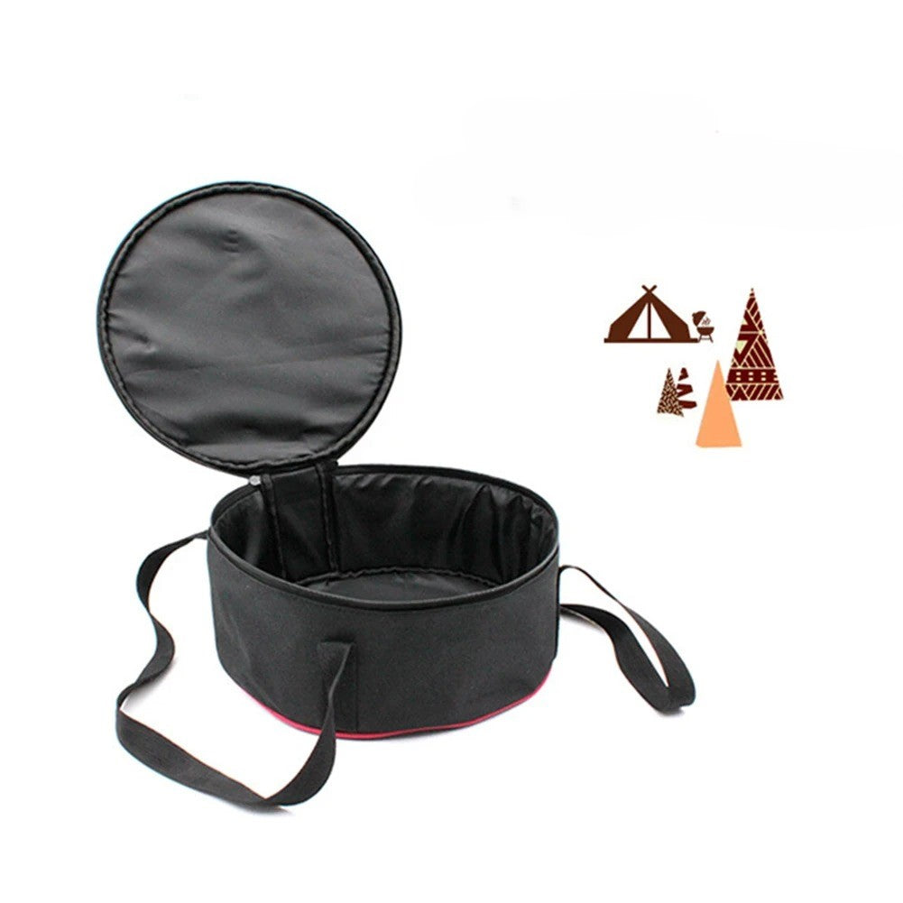 Portable Camping Storage Handbag - 600D Oxford Cloth Anti-Collision Cookware Utensils Organizer - Delicate Leather