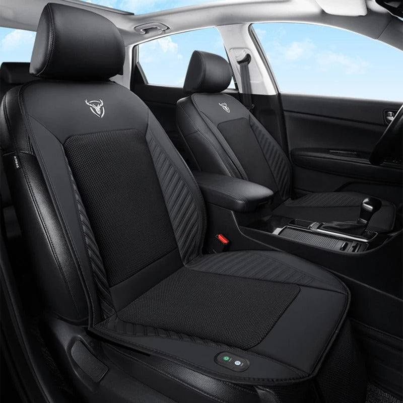 12V Ventilated Car Seat Cushion – Cooling & Massage Function with Built-In Fans for Summer Driving Comfort - Delicate Leather