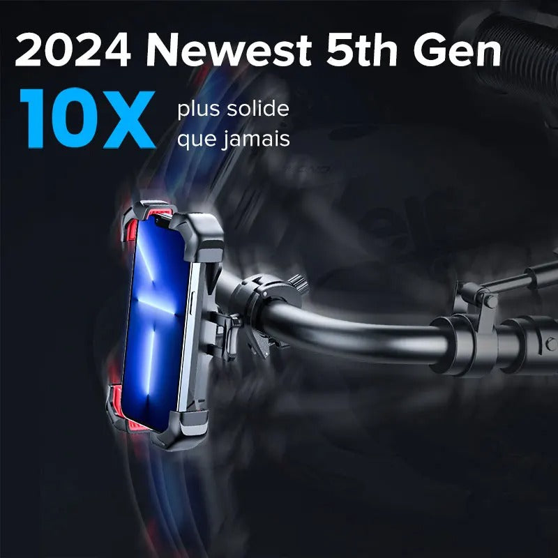 360° Universal Bike Phone Holder - Shockproof Bicycle Mount for 4.7-7 Inch Smartphones - Delicate Leather