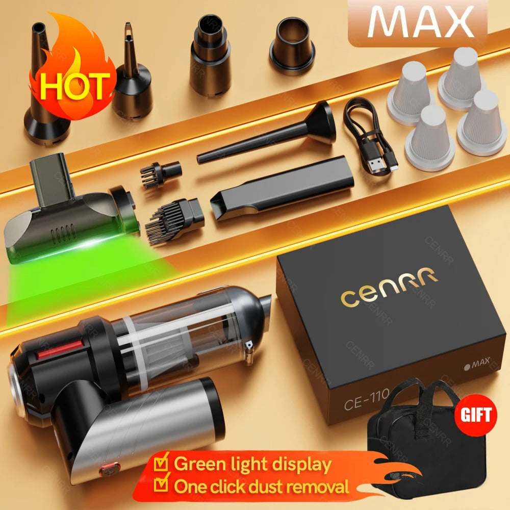 Mini Cordless Car Vacuum Cleaner – Portable & Powerful Handheld Blower - Delicate Leather