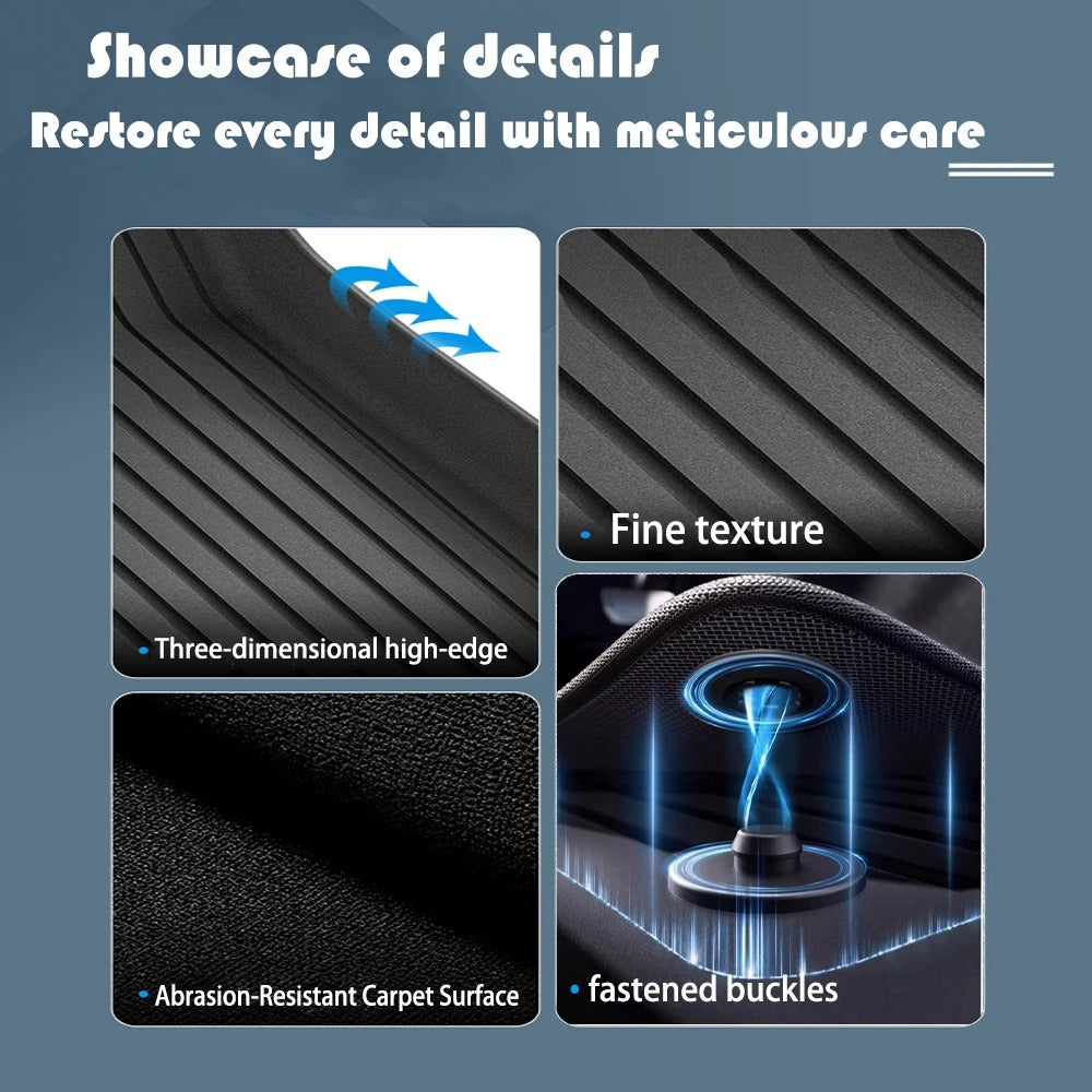 TPE Floor & Trunk Mats for Tesla Model Y Juniper 2025+ – Waterproof, All-Weather Car Accessories - Delicate Leather