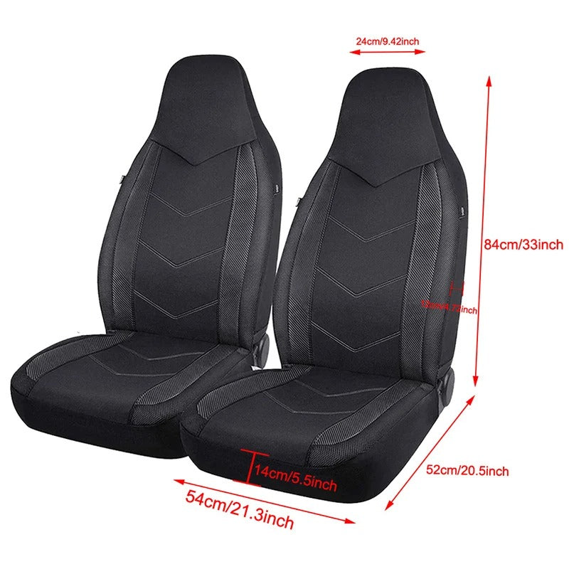 2-Piece Universal Front Car Seat Covers – Breathable Anti-Slip Seat Protectors - Delicate Leather