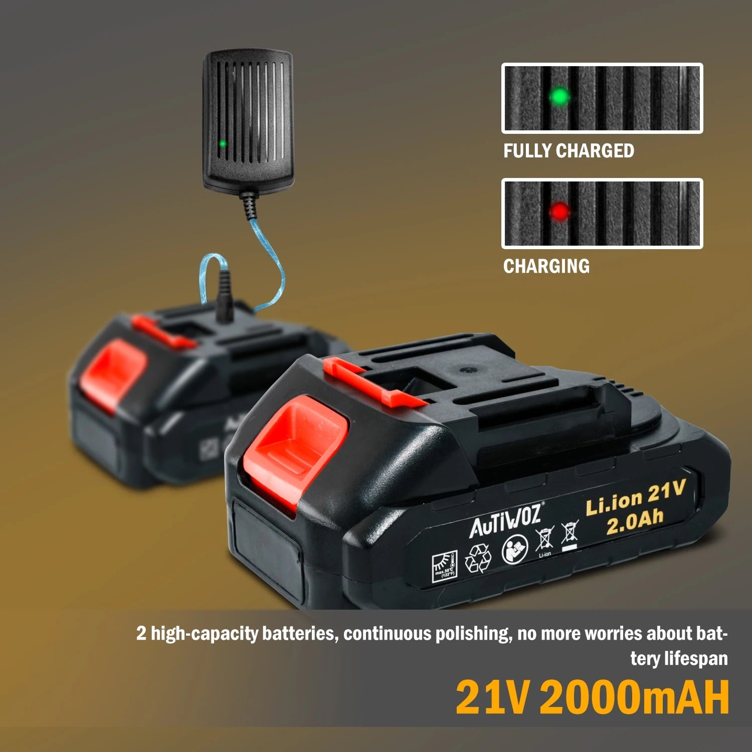 Cordless Orbital Polisher 125mm – 6-Speed Random Dual Action with Overheat Protection - Delicate Leather