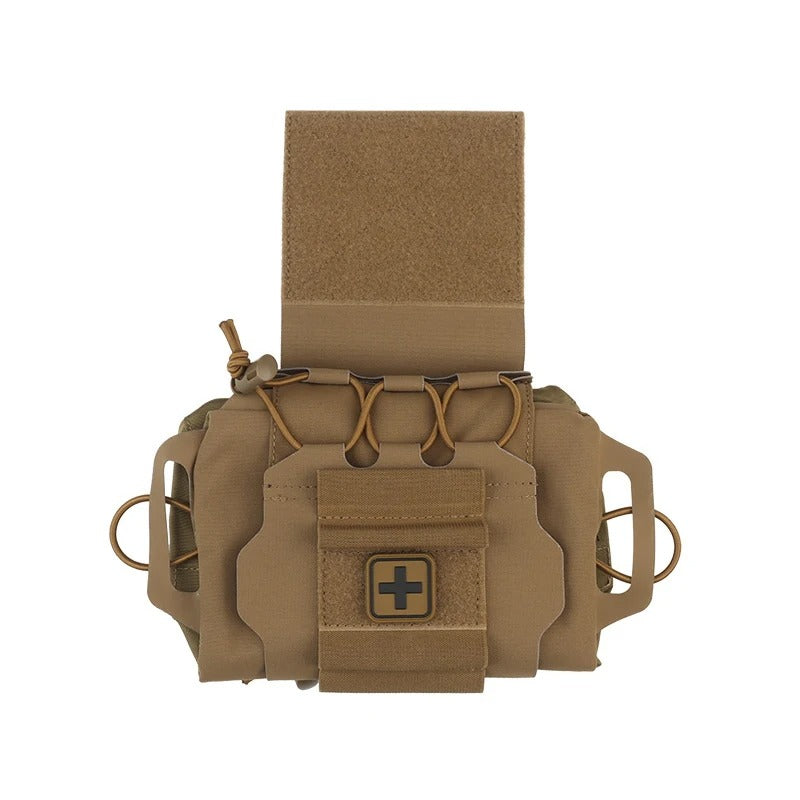 Outdoor Utility Pouch – Nylon Compact Storage Bag with MOLLE-Style Attachment - Delicate Leather