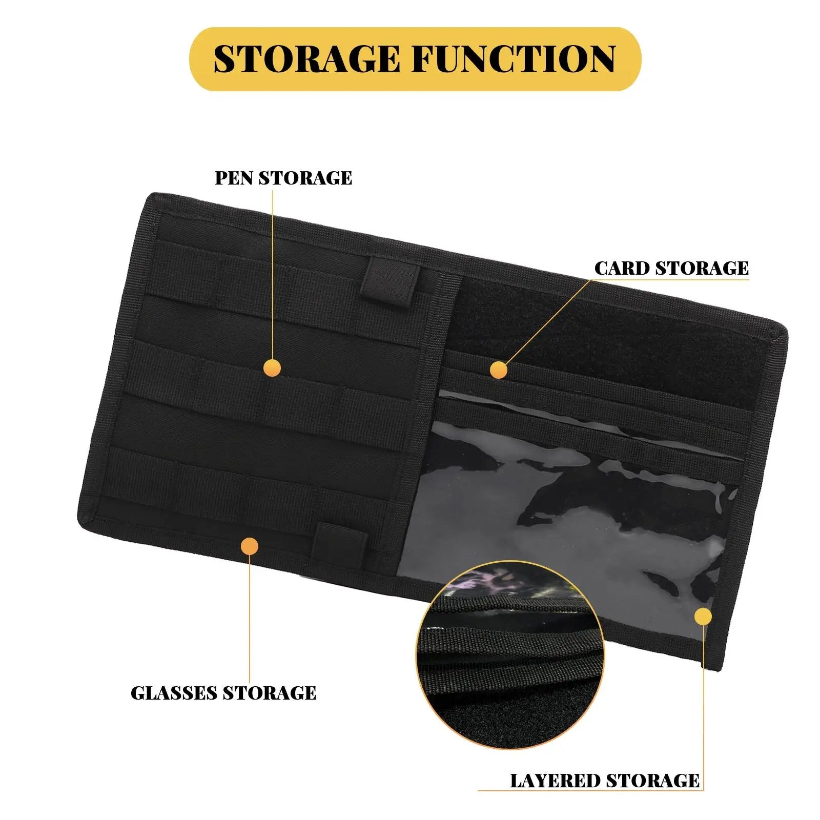 Car Sun Visor Panel Organizer - Multi-pocket CD Storage Pouch Holder - Delicate Leather