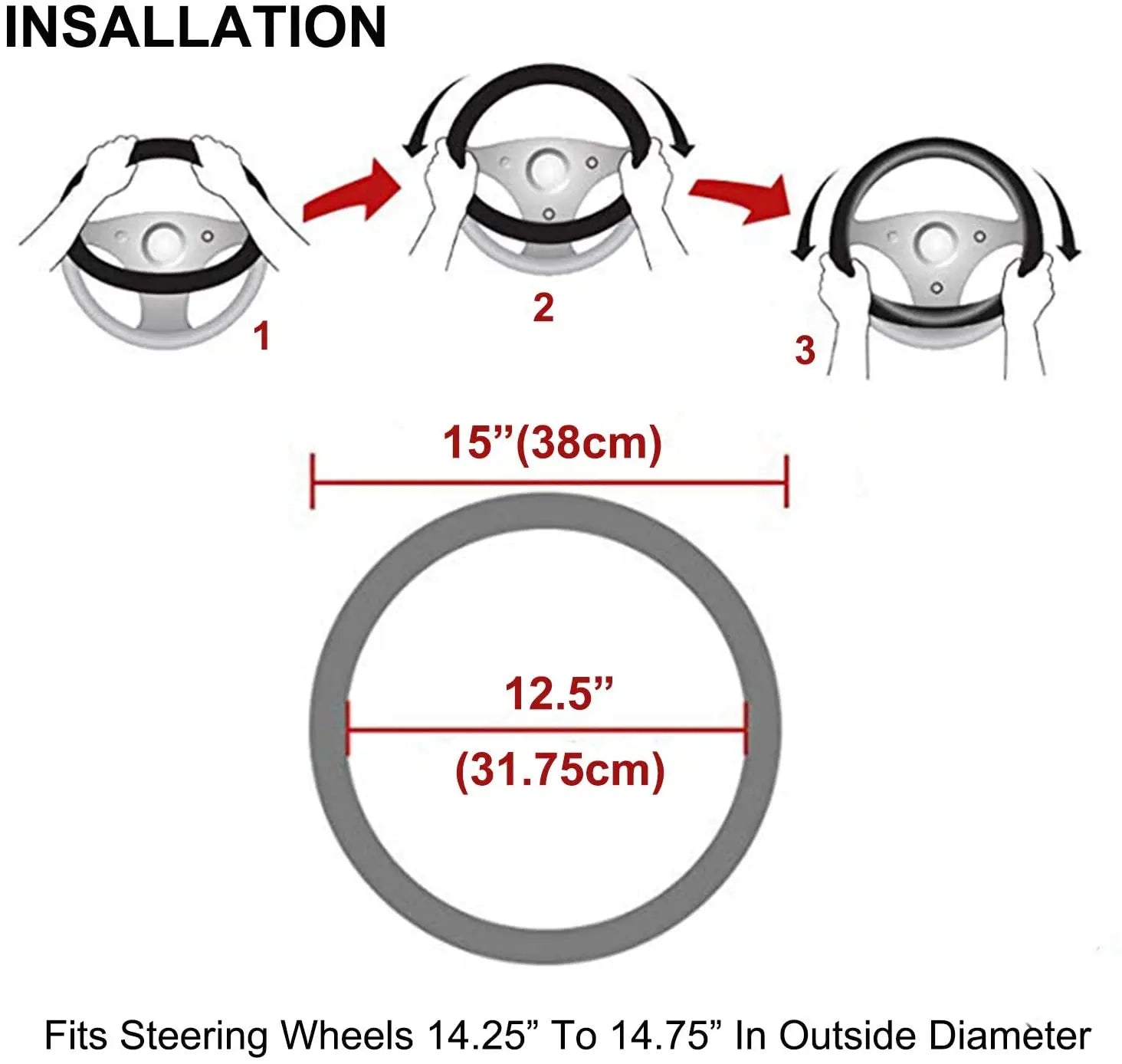Diamond Style Steering Wheel Cover – Glitter Finish Split Leather Anti-Slip Grip Universal Interior Accessory - Delicate Leather