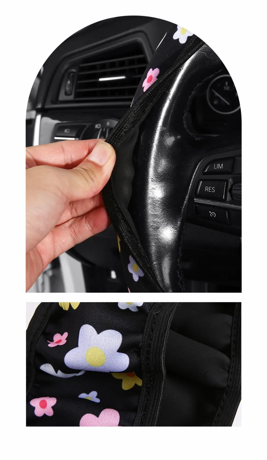Flowers Steering Wheel Cover, Little Wild Flower Car Steering Wheel Cover , Car Accessories 33