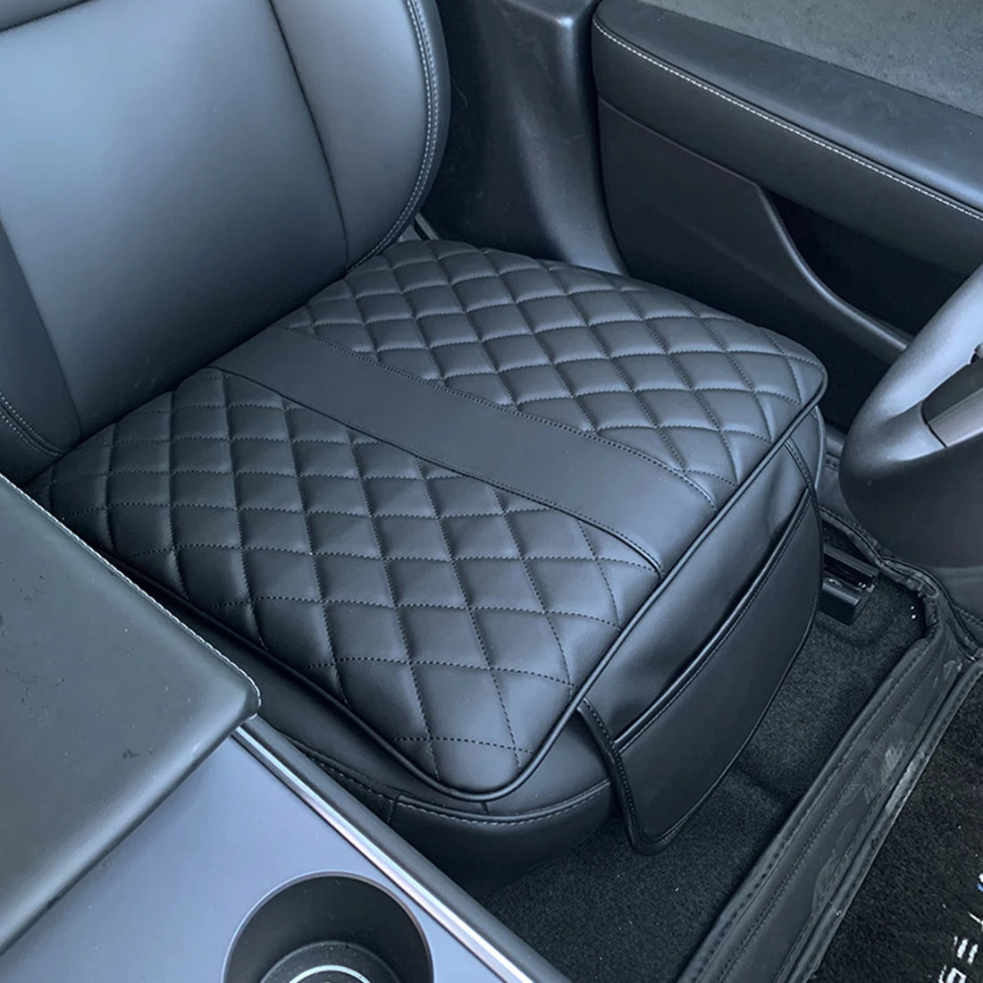 Car Seat Cushion Universal Breathable PU Leather Car Front Seat Cushion Anti Slip Auto Chair Protector Cover 1PC - Delicate Leather