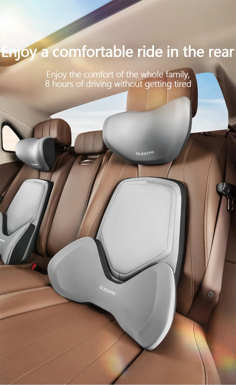 Car Headrest Pillow Auto Neck Cushion Car Back Lumbar Pillow Slow Rebound Guard Head Support for Universal Car - Delicate Leather