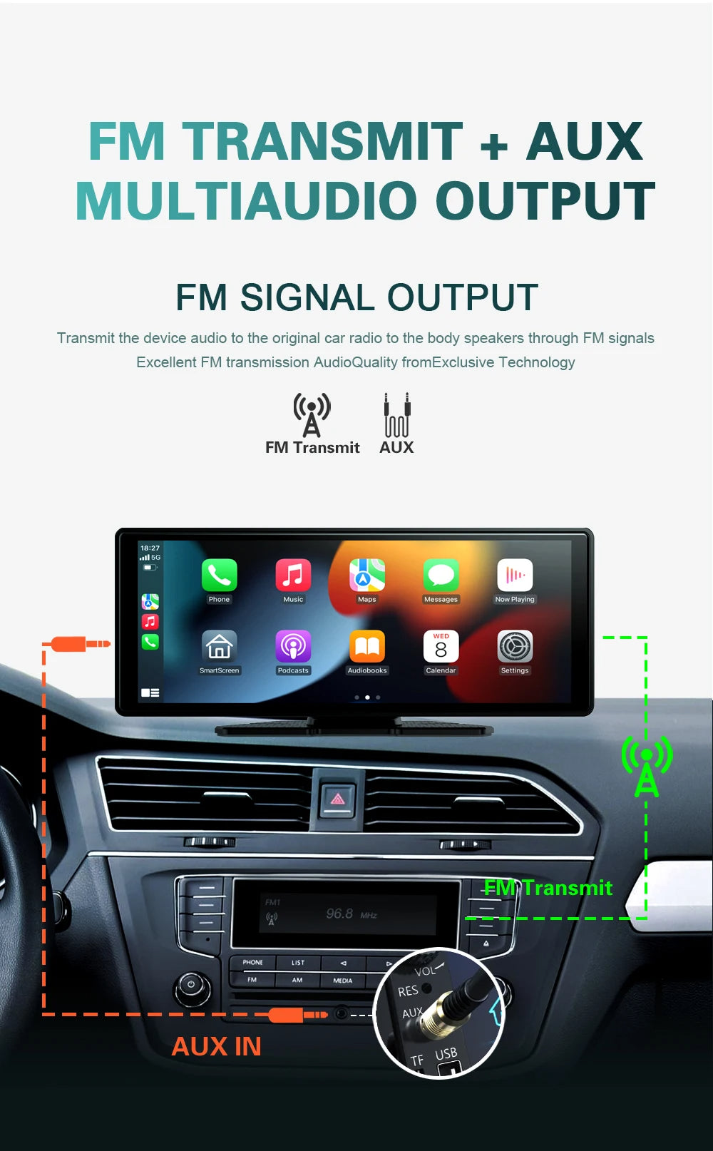 Universal 10.26 Inch Car Radio – Wireless CarPlay & Android Auto, WIFI Multimedia MP5 Player for Apple & Android 20 - Delicate Leather