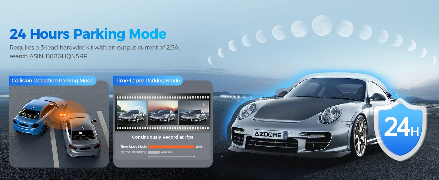 4K AZDOME M300S Dash Cam – Front and Rear, GPS, 5.8G WiFi, WDR Night Vision, with Voice Control and Free 64GB SD Card 29 - Delicate Leather