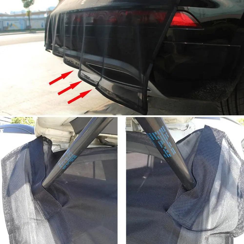SUV Trunk Tailgate Mosquito Net Car Tailgate Sunshade With Two-way Zipper Breathable Insect-proof UV-proof SUV Trunk Curtain - Delicate Leather