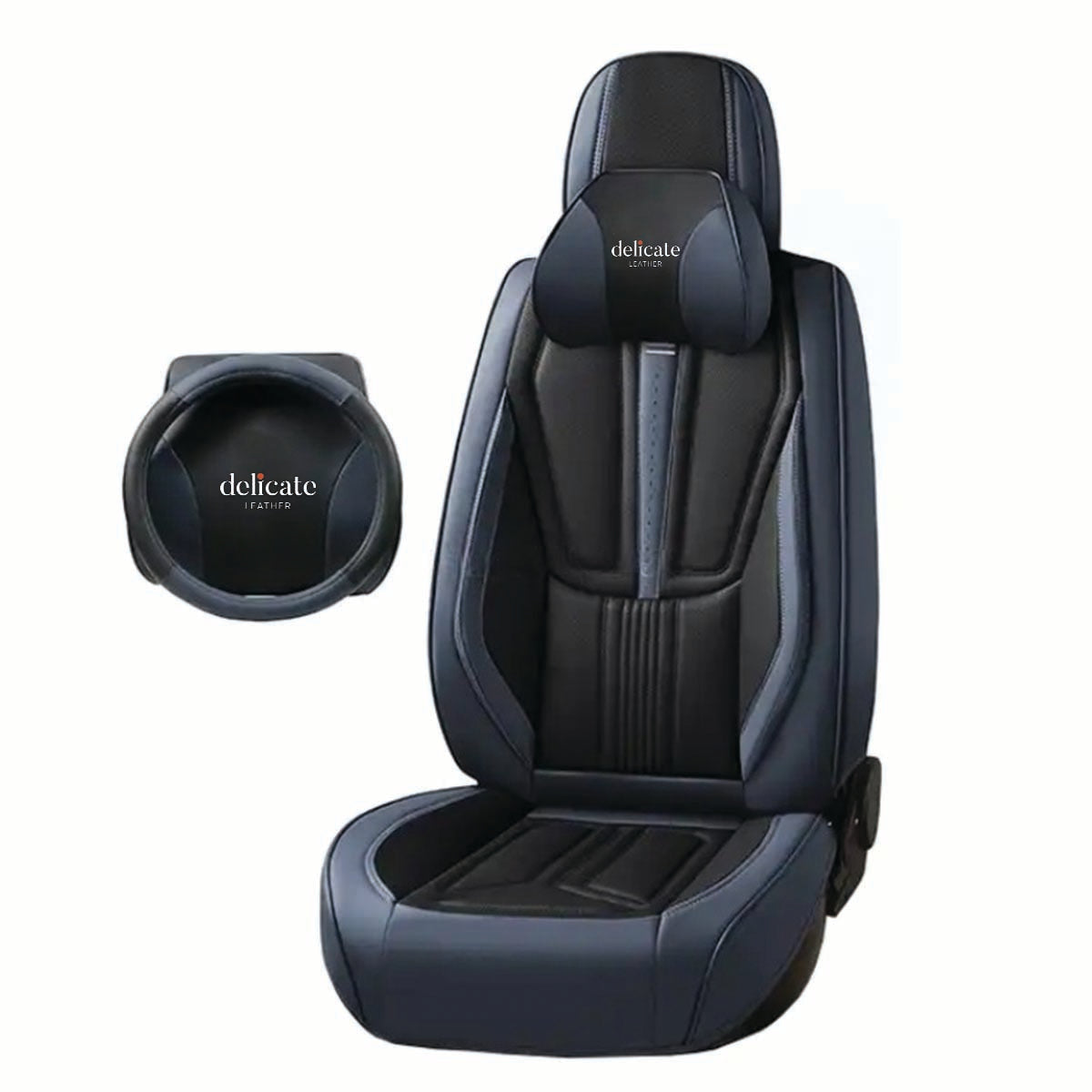 Delicate Leather Car Seat Covers Universal Waterproof Custom-Fit 5D Leather Car Seat Covers, Four-Season Durability, Complete 13-Piece Set for Five Seats - Delicate Leather