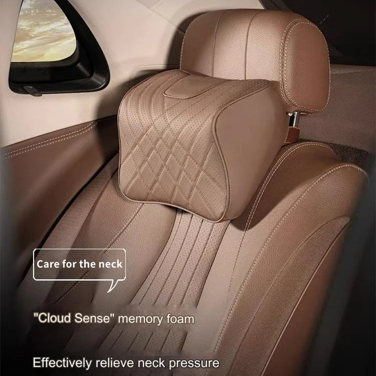 Car Leather Headrest Universal Car Seat Neck Pillow Rest Support Cushion Memory Foam Head Support Rest Protector Car Accessories - Delicate Leather