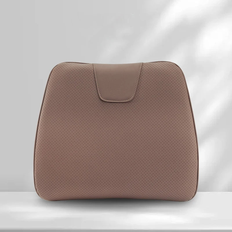 Soft Leather Car Seat Cushion Non-Slip Memory Cotton with Waist Support Pillow, Car Accessories - Delicate Leather
