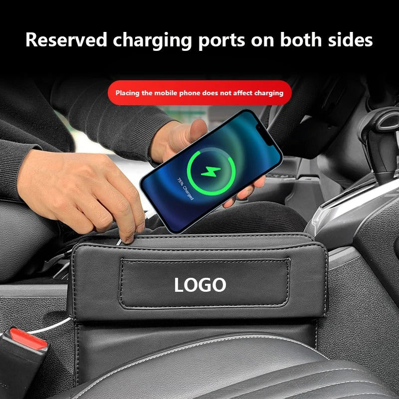 New Leather Car Seat Gap Organizer Console Crevice Filler Side Storage Box Car Interior Storage Pocket - Delicate Leather