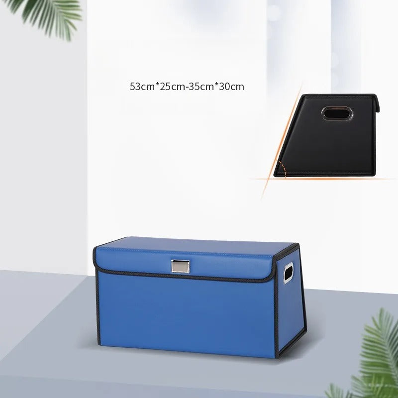 PU Leather Trunk Storage Box – Foldable Car Organizer for Tools & Accessories - Delicate Leather