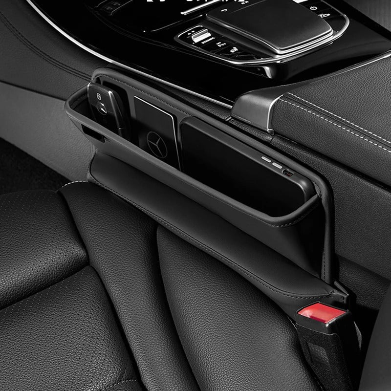 Leather Car Seat Gap Slot Storage Box Drop Stop Plug Filler Crevice Phone Holder Organizer Interior Decoration Accessories - Delicate Leather