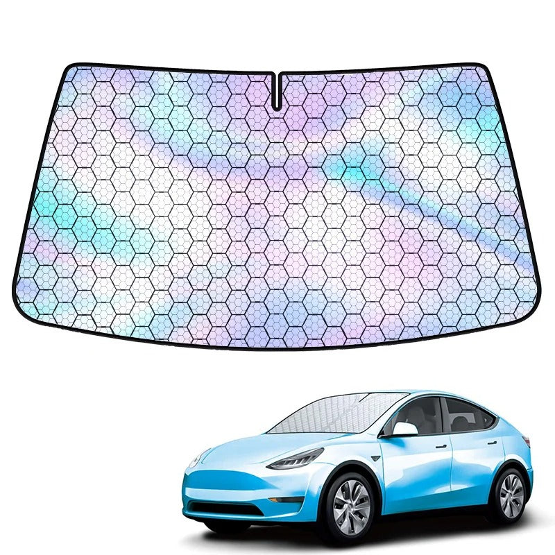 5-Layer Windshield Sun Shade – Foldable UV Reflective Front Window Cover - Delicate Leather