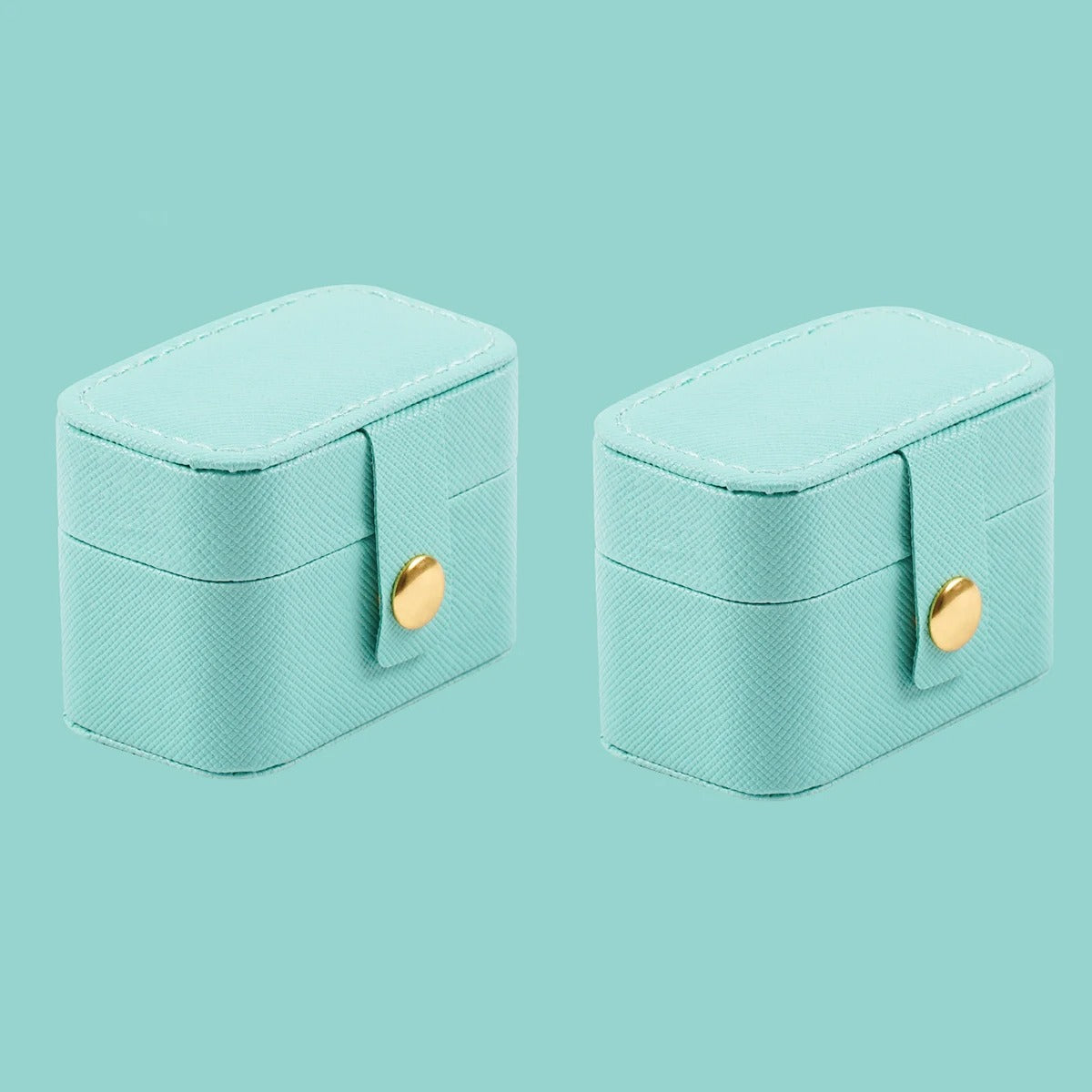 Mini Portable Simple PU Leather Jewelry Storage Case - Delicate Leather