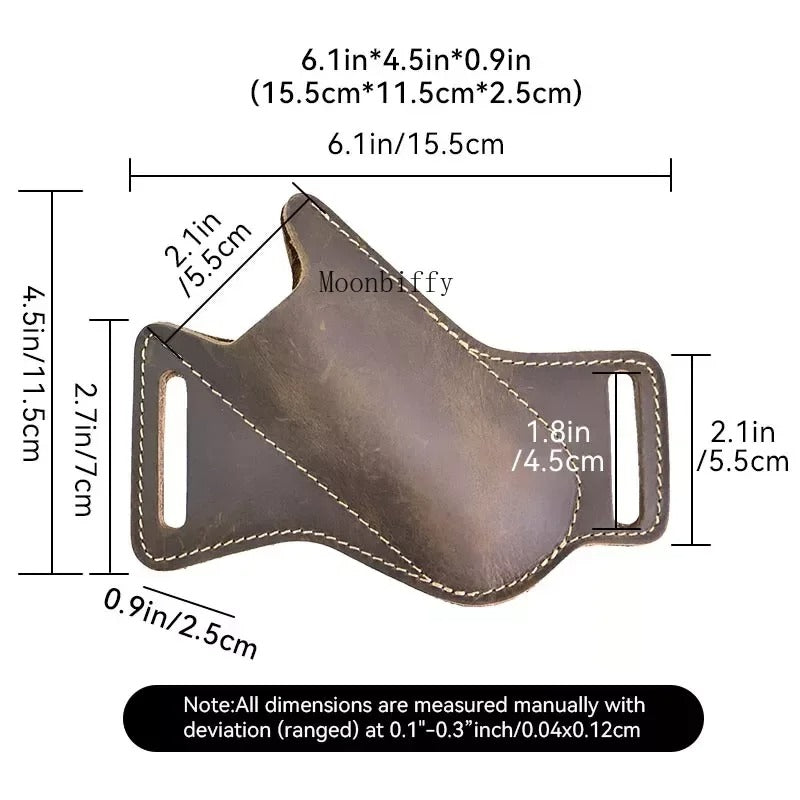 Vintage PU Leather Folding Flick Knife Sheath - Waist Belt Case Holder for Outdoor Camping