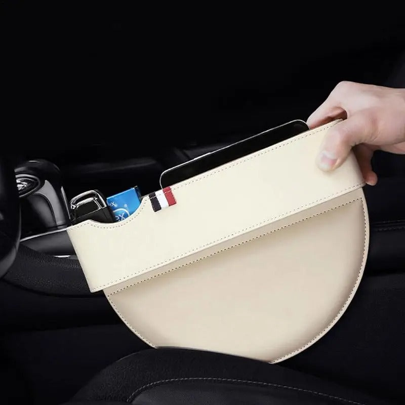 Leather Car Seat Gap Filler Universal Car Seat Gap Pockets Console Organizer Multi-Functional Crevice Storage Box Interior - Delicate Leather