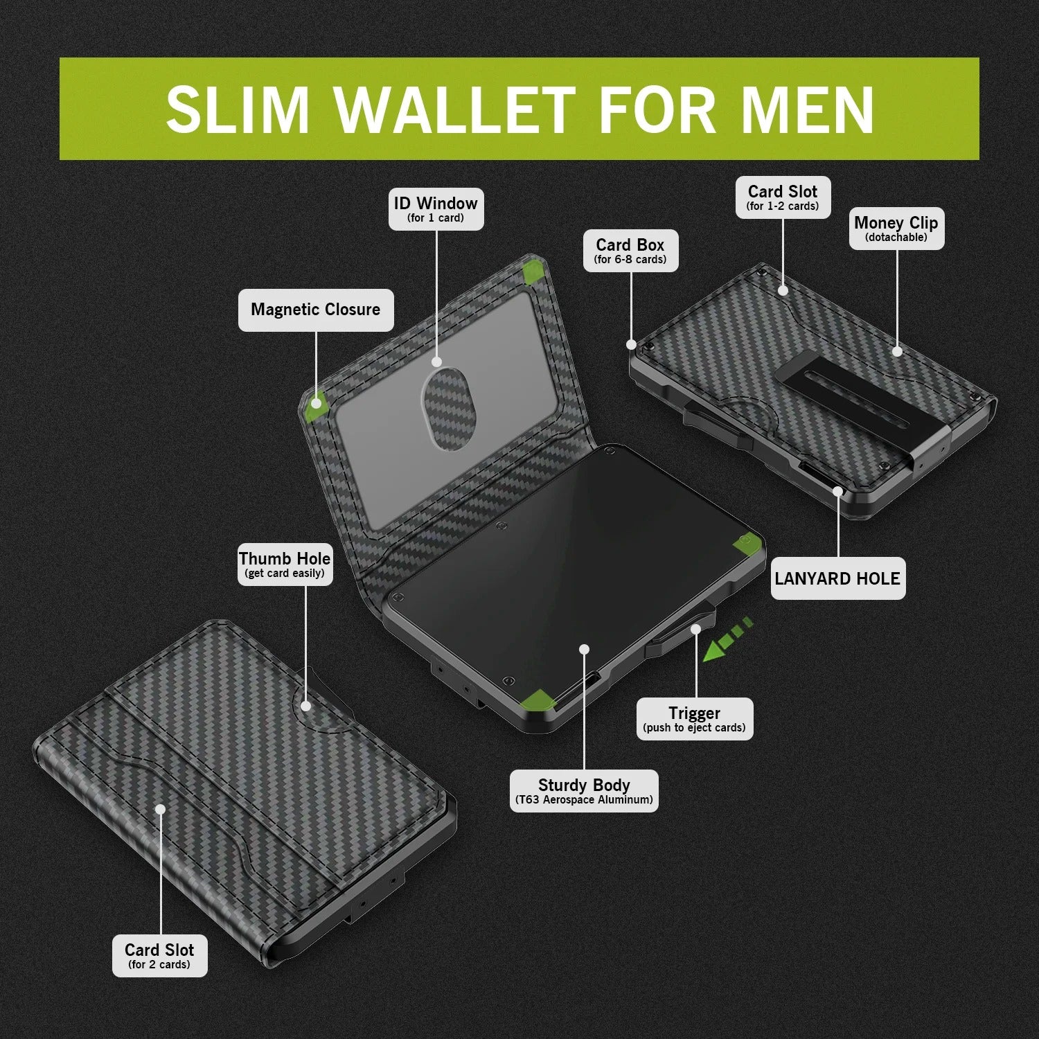 Slim RFID Blocking Wallet for Men – Minimalist Bifold Card Holder with Money Clip - Delicate Leather