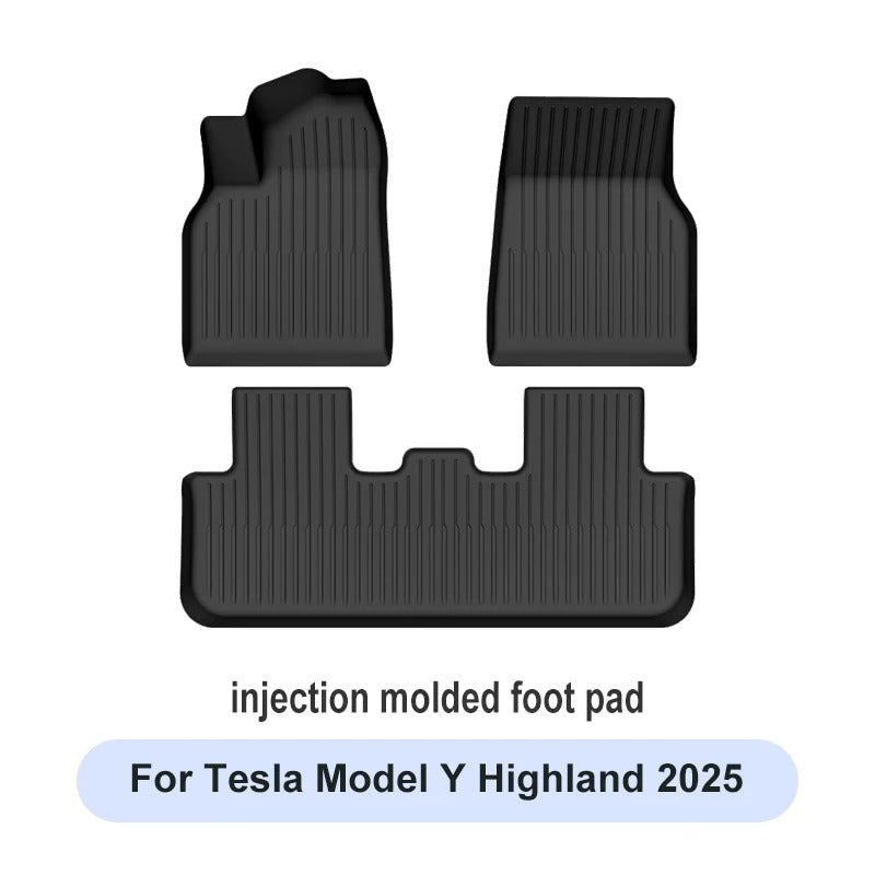 TPE Floor Mats for Tesla Model 3/Y 2019–2025 – Waterproof, Non-Slip All-Weather Car Interior Mats - Delicate Leather