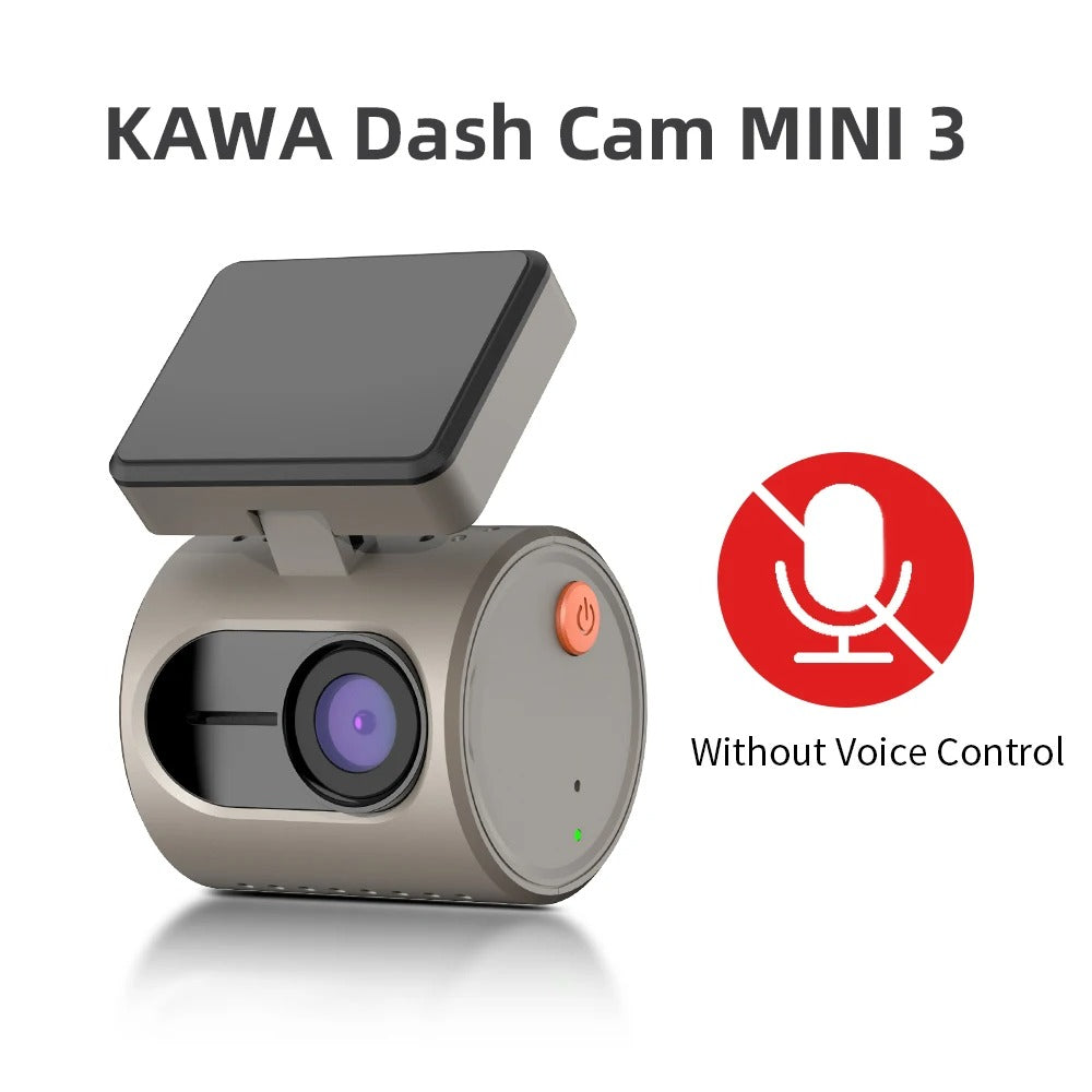 MINI 3 2K Dash Camera for Cars - WiFi, Voice Control, Night Vision, Emergency Recording DVR - Delicate Leather