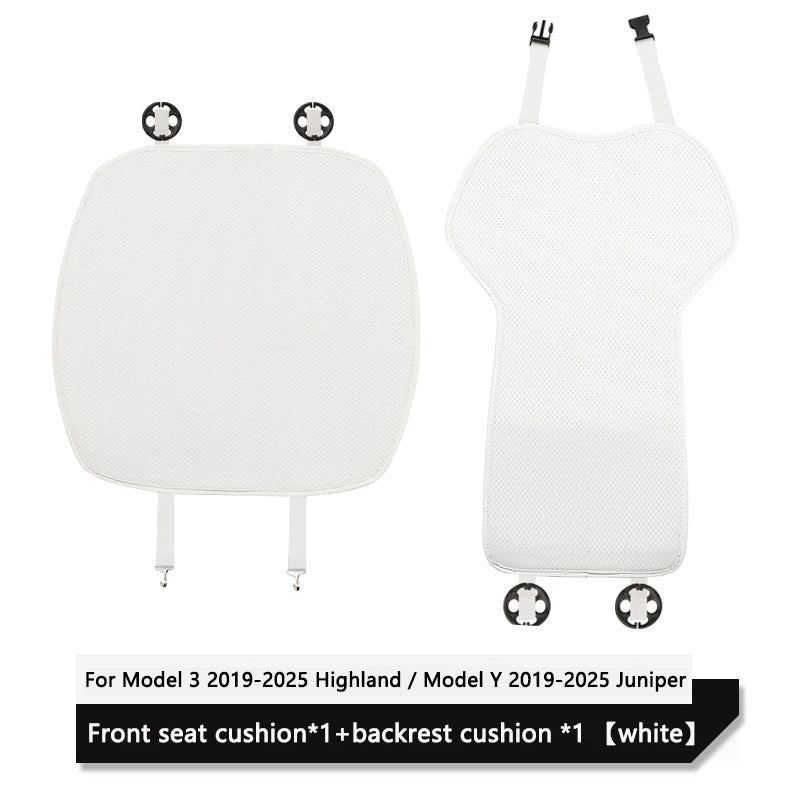 Ice Silk Car Seat Cushion Cover – Breathable Full Seat Protector Set - Delicate Leather