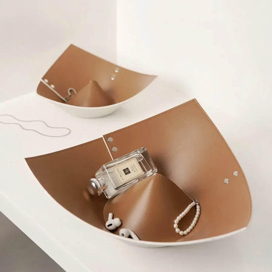 Modern Luxury Jewelry Box - Nonwoven Contrast Color Jewelry Storage Plate, Leather Storage Box, Foyer Key Storage Ornament Organizer
