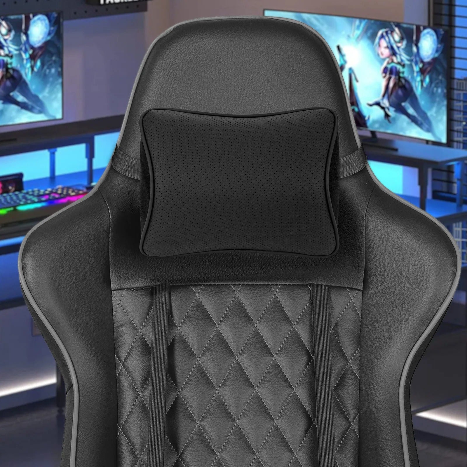 Memory Foam Car Neck Pillow – Adjustable Strap, Removable Cover, Universal Fit - Delicate Leather