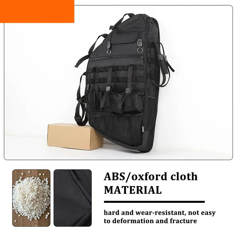 Car Trunk Side Storage Bag – Roll Bar Tool Organizer with Multi-Pocket Design