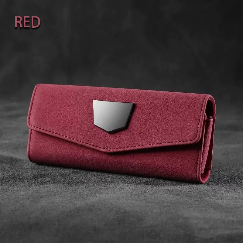 Car Glasses Holder - Sun Visor Case Storage Box - Delicate Leather
