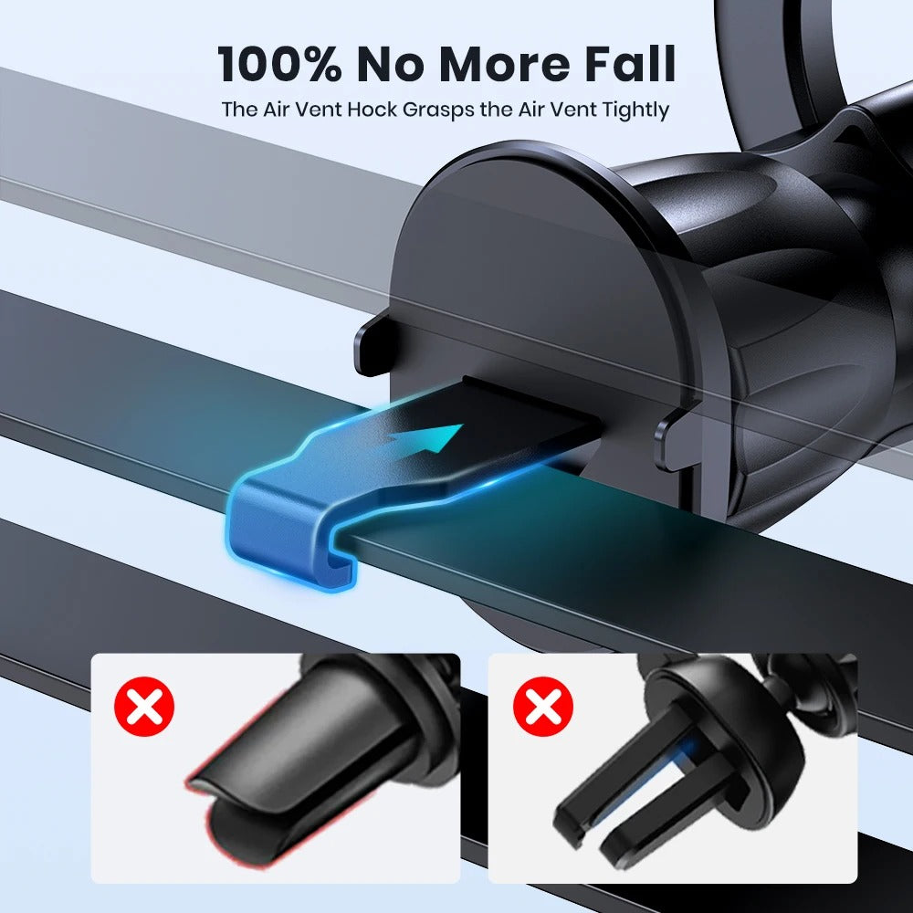 MagSafe Car Phone Holder - Magnetic Air Vent Mount with Strongest Magnet for iPhone and All Phones - Delicate Leather