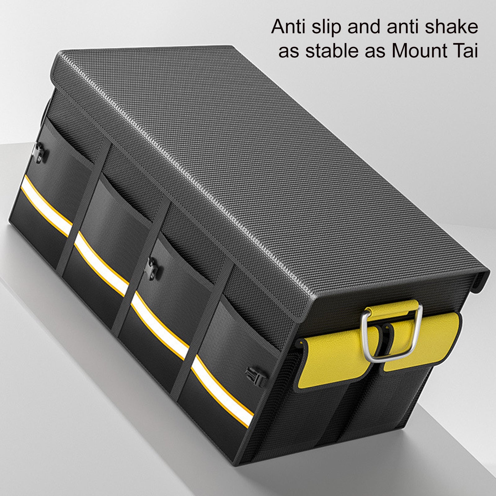 Car Trunk Storage Box - Portable Multipurpose Folding Storage Box for Outdoor Travel - Delicate Leather