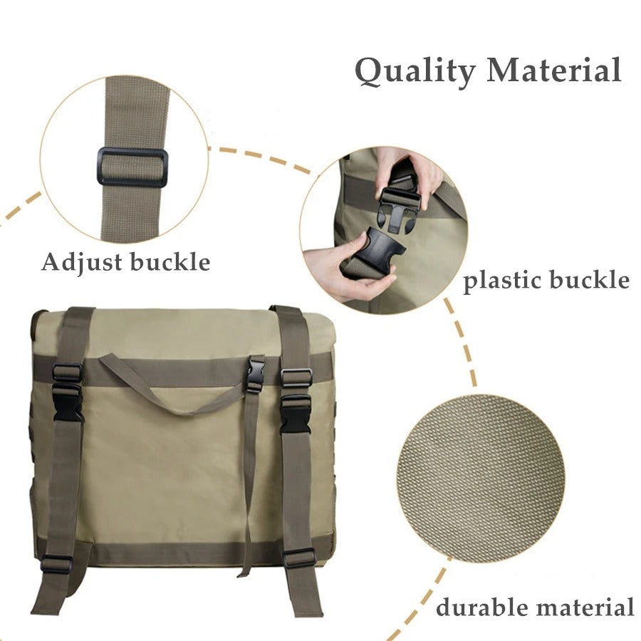Black Khaki Large Capacity Outdoors Spare Tire Tool Storage Bag Trash Bag SUV Trunk Organizer for Off-Road Recovery Gear - Delicate Leather