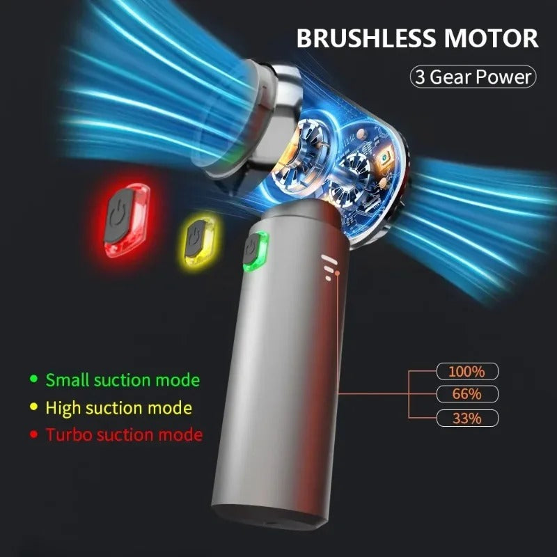 High-Power Cordless Car Vacuum Cleaner – Brushless Motor, Handheld Cleaning with Blower Function
