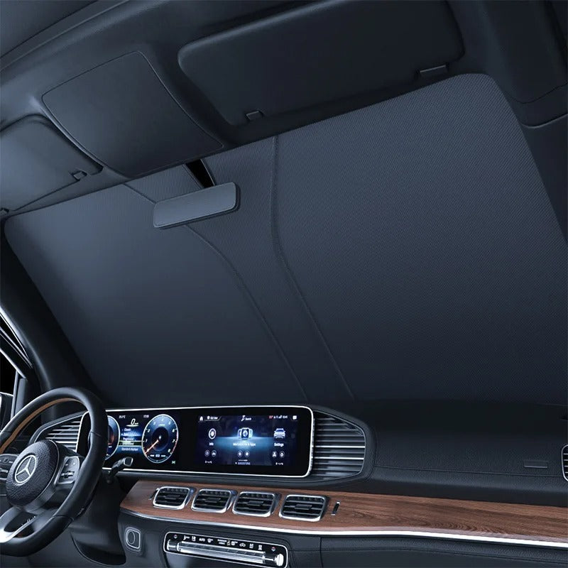 Front Windshield Sunshade – UV-Resistant Sun Visor Cover with Titanium Silver Coating - Delicate Leather