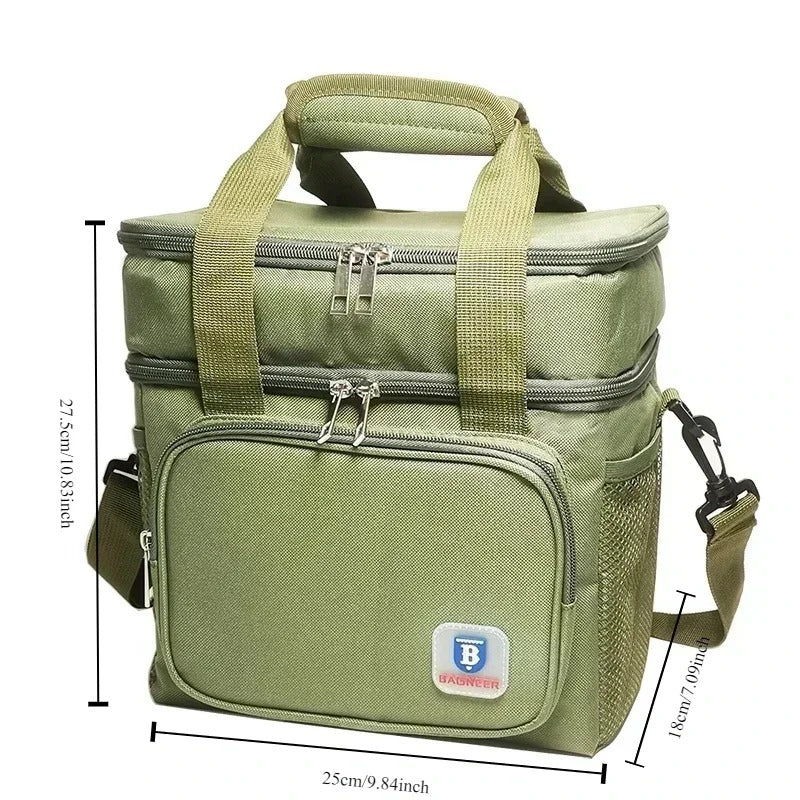 Outdoor Thermal Picnic Cooler Bags Portable Camping Lunch Bag Food Insulated Case - Delicate Leather