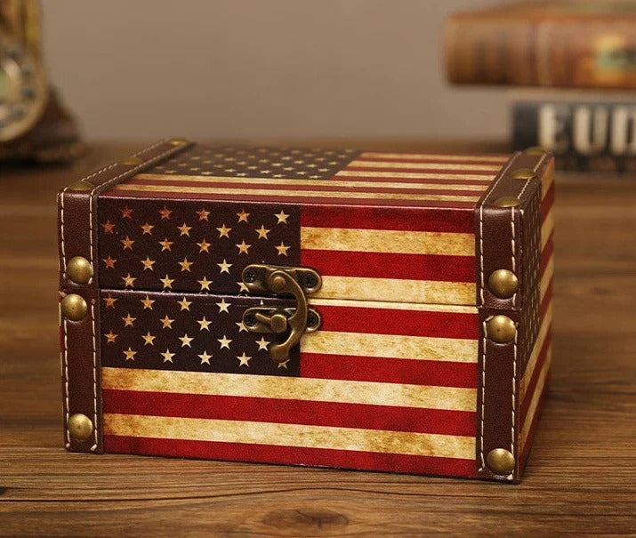 European Vintage Storage Box - Desktop Cosmetics Sundry Storage Box, Leather Candy Box, Gift Box - Delicate Leather