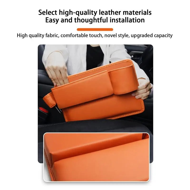 Car Seat Crevice Gaps Storage Box Seat Organizer Gap Slit Filler Holder for Wallet Phone Slit Pocket Car Storage Box - Delicate Leather
