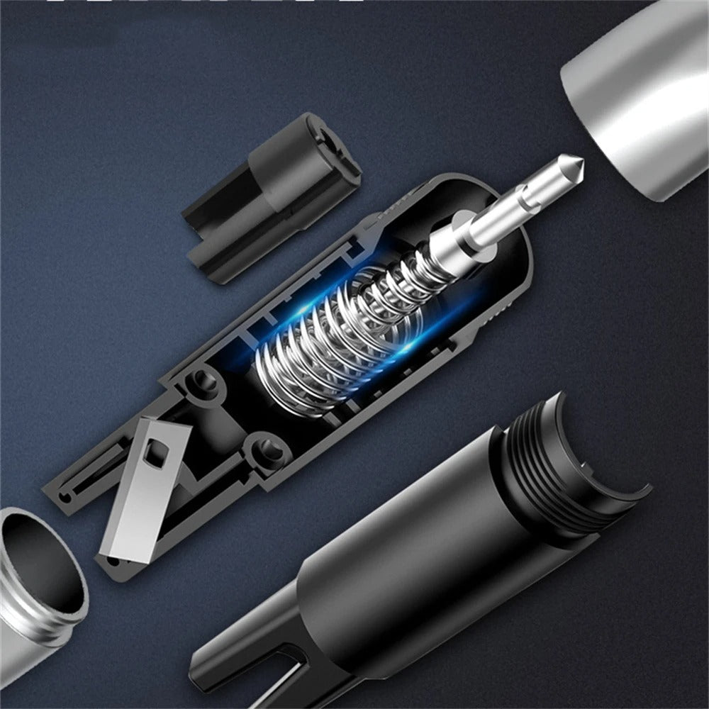 Mini Car Hammer Safety Supplies - Emergency Glass Breaker and Seat Belt Cutter for Car Security and Escape - Delicate Leather