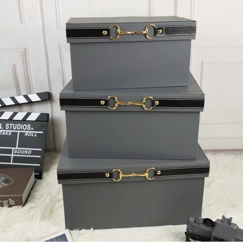 Luxury PU Leather Orange Storage Bins - Delicate Leather