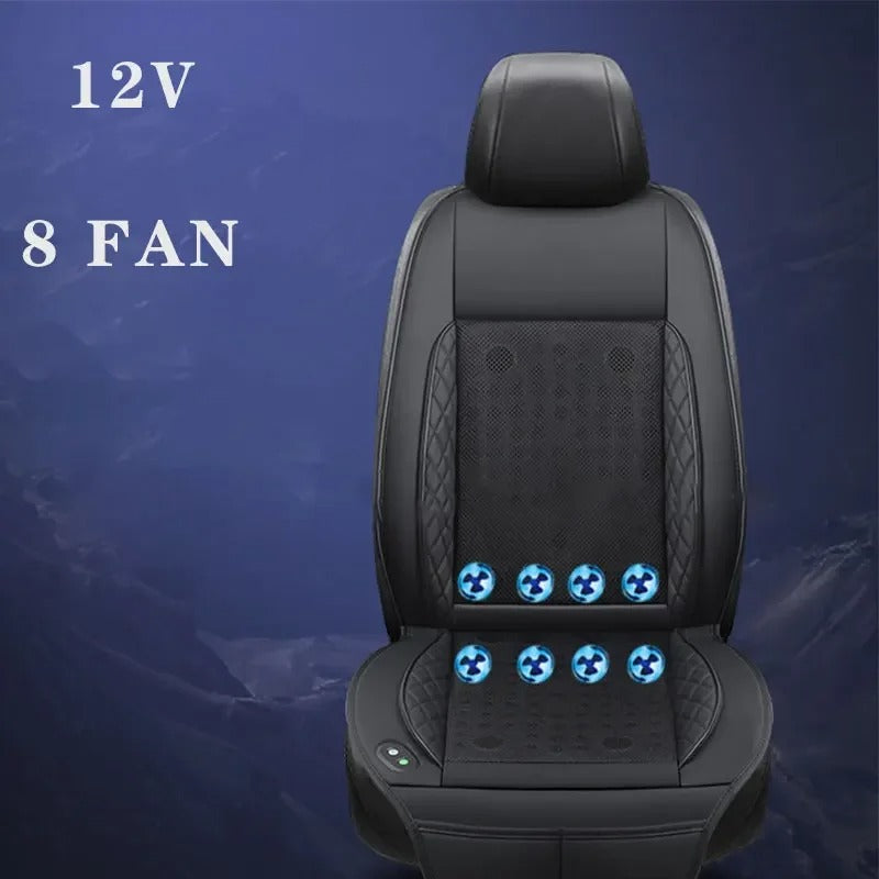 12V/24V Ventilated Massage Car Seat Cushion – Cooling and Air Circulation Pad for Summer Use - Delicate Leather