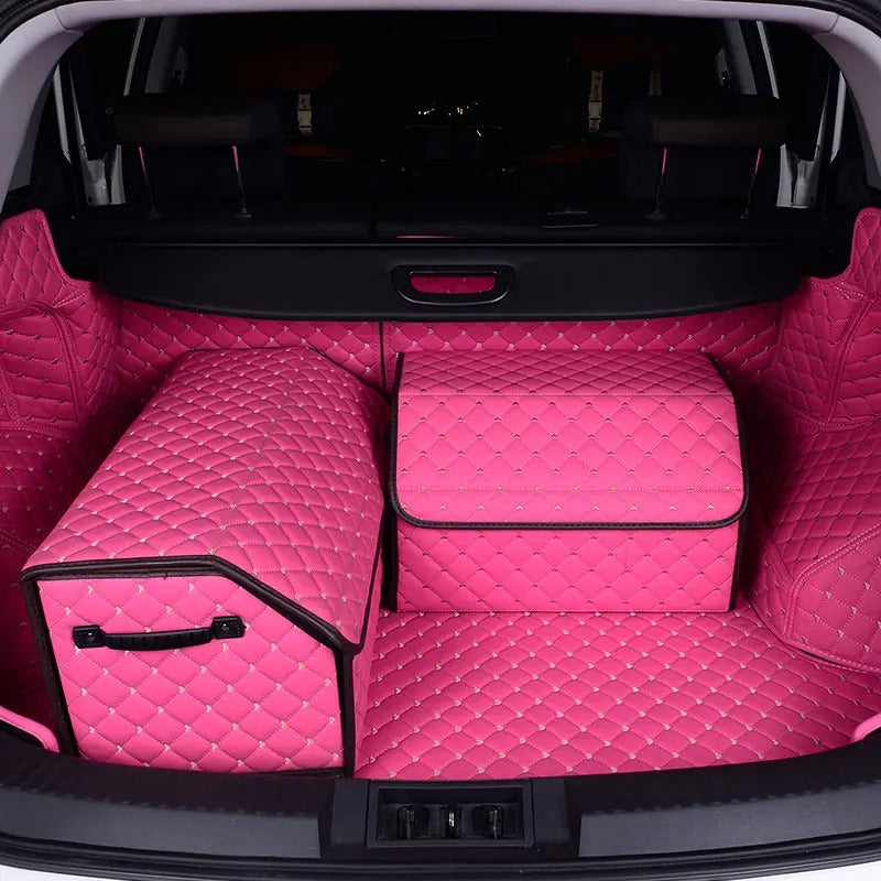 Foldable PU Leather Car Trunk Organizer – Stylish & Durable Storage Solution
