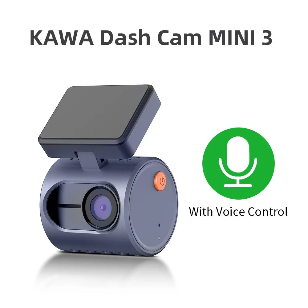 MINI 3 2K Dash Camera for Cars - WiFi, Voice Control, Night Vision, Emergency Recording DVR - Delicate Leather